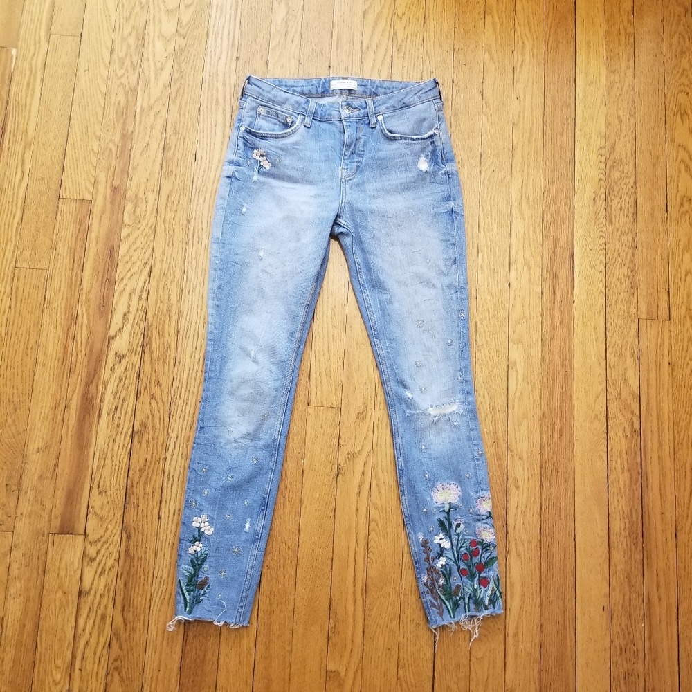 Embroider ZARA jeans
